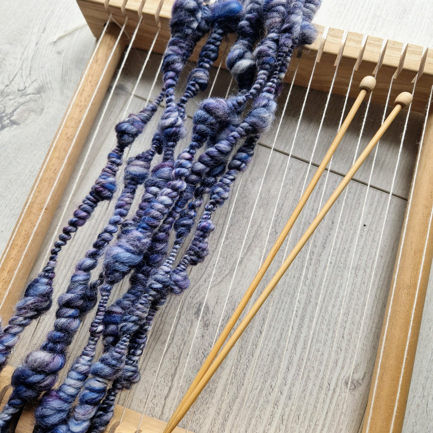 Blue Handspun Art Yarn