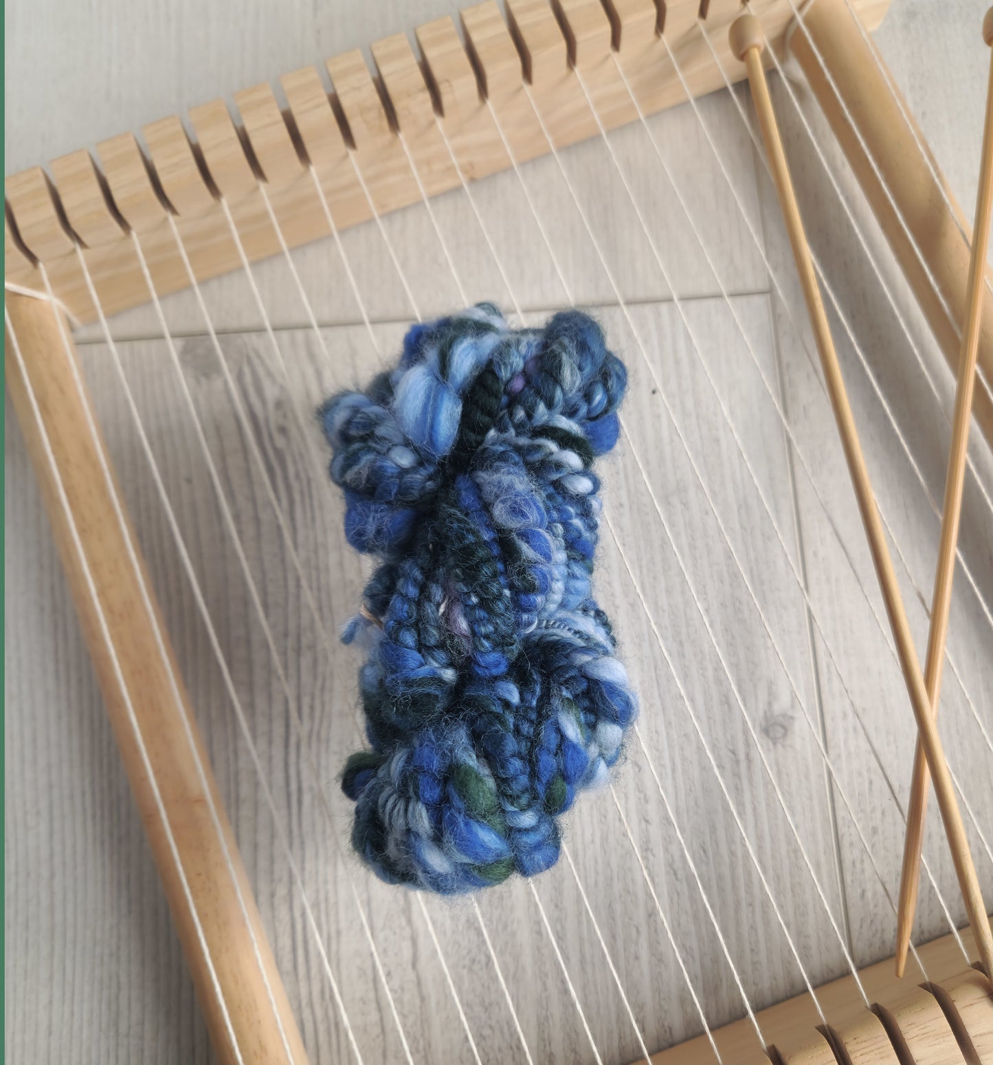 Ocean Blue Handspun Bubble Art Yarn