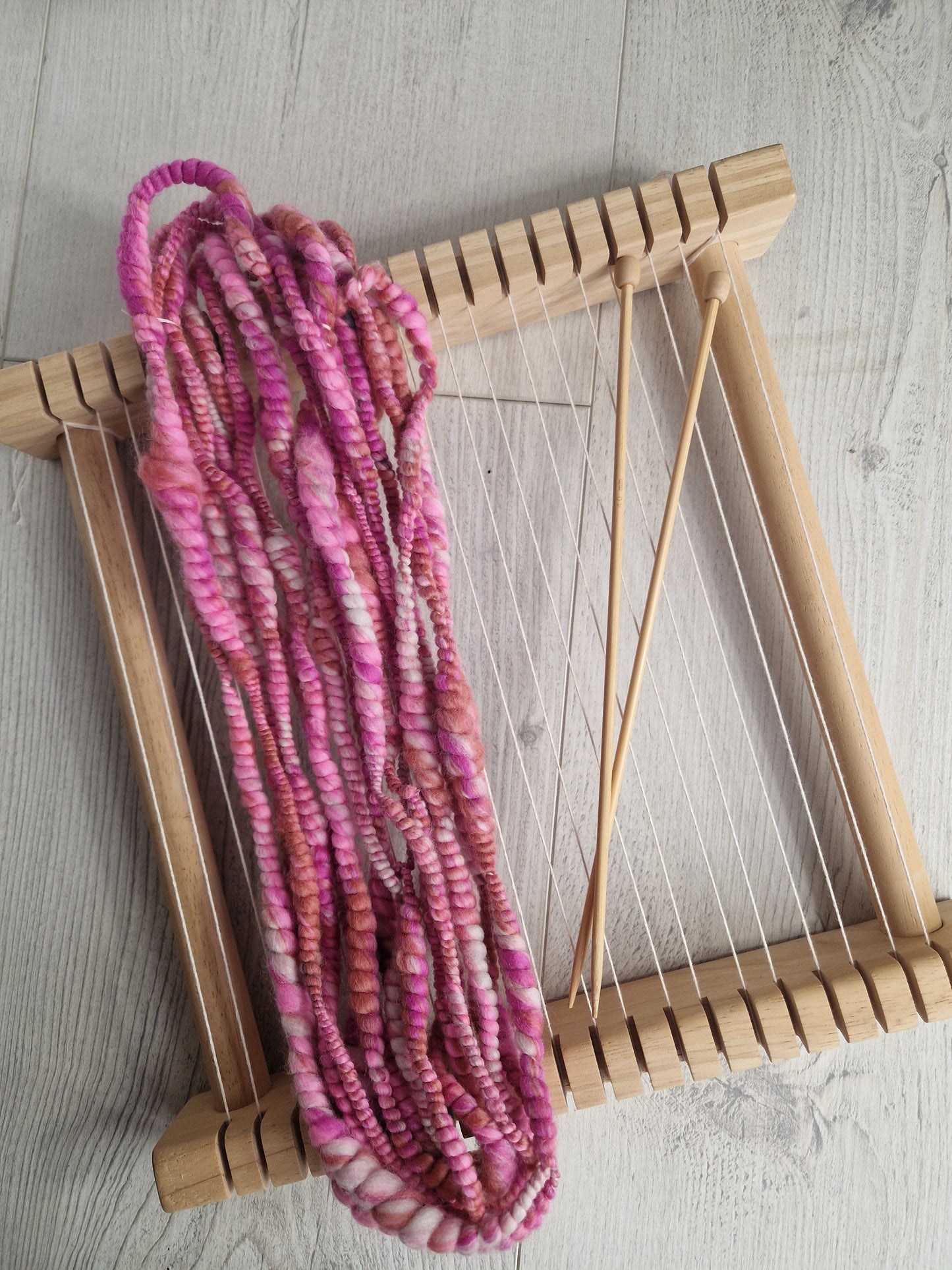 Pink Cardigan Bubble Spun Art Yarn