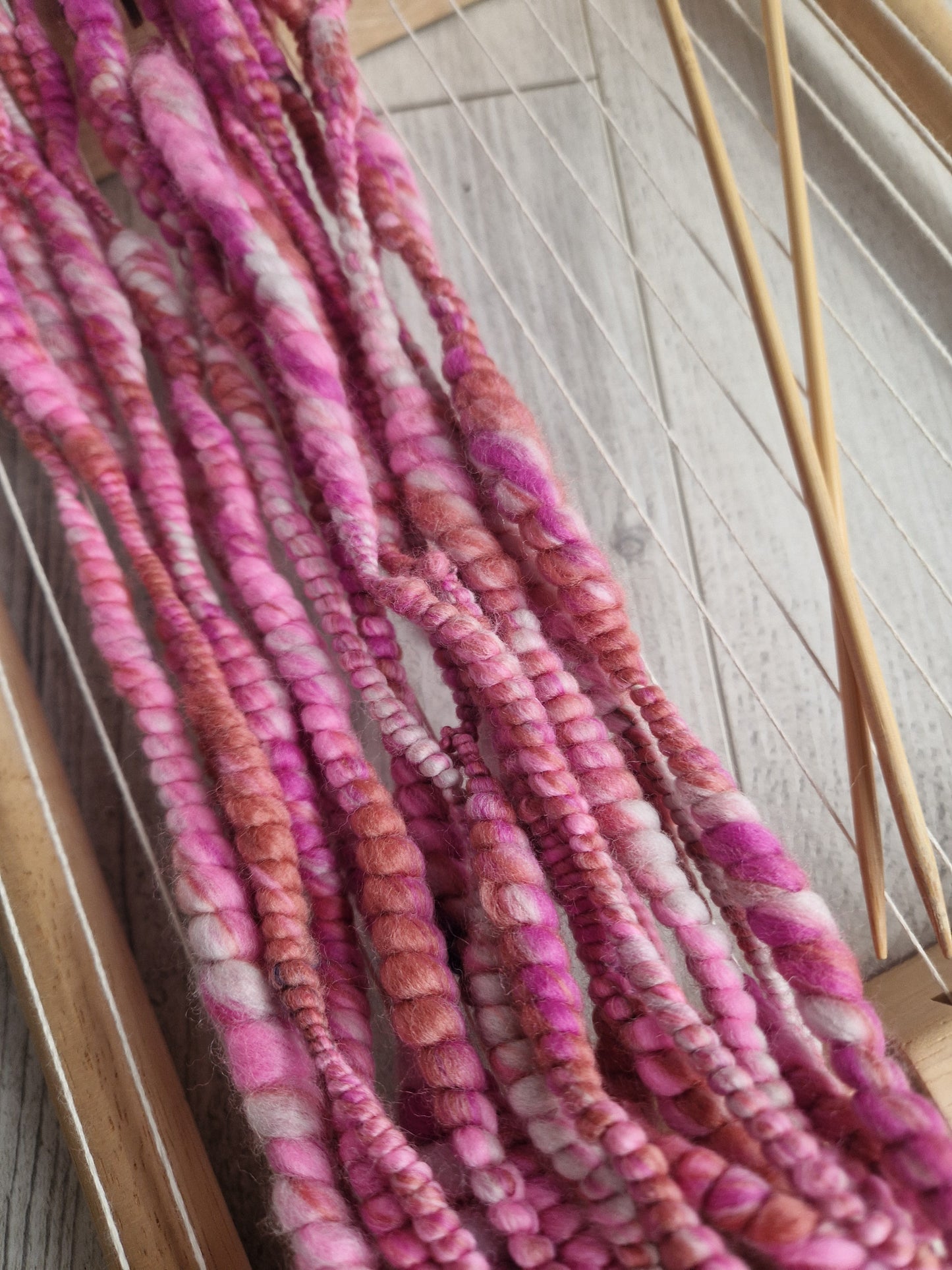 Pink Cardigan Bubble Spun Art Yarn