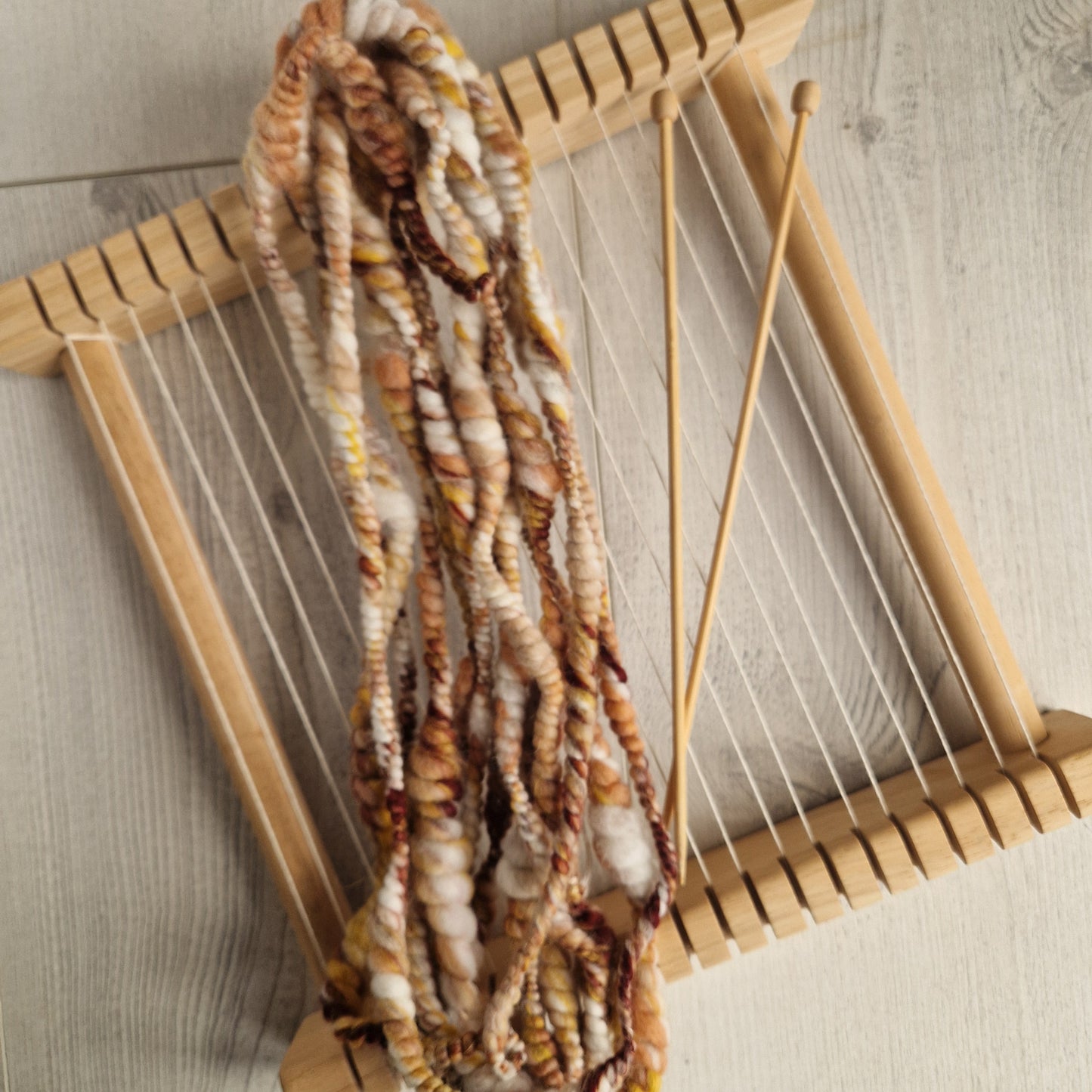Brown / Yellow / Cream Handspun Bubble Yarn