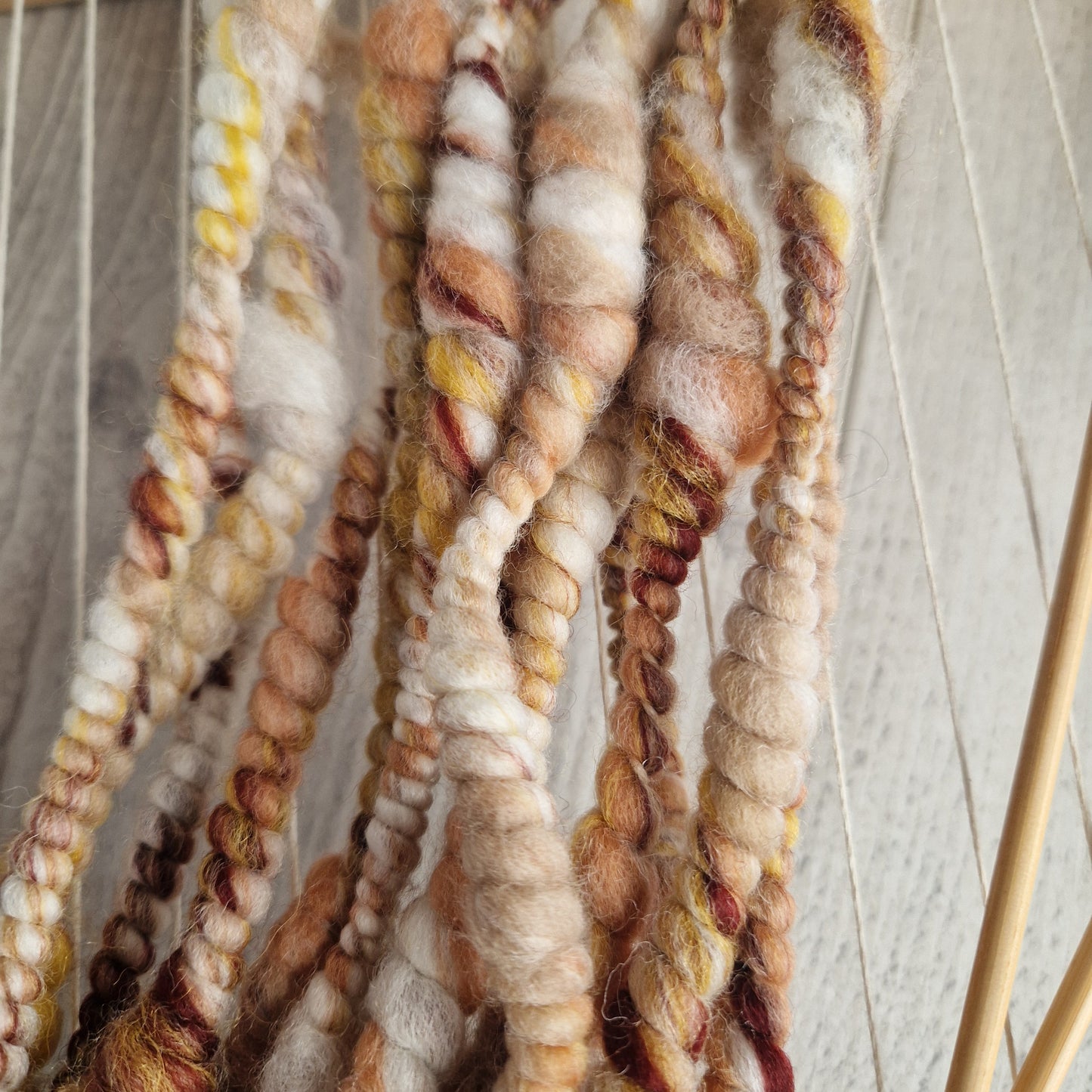 Brown / Yellow / Cream Handspun Bubble Yarn