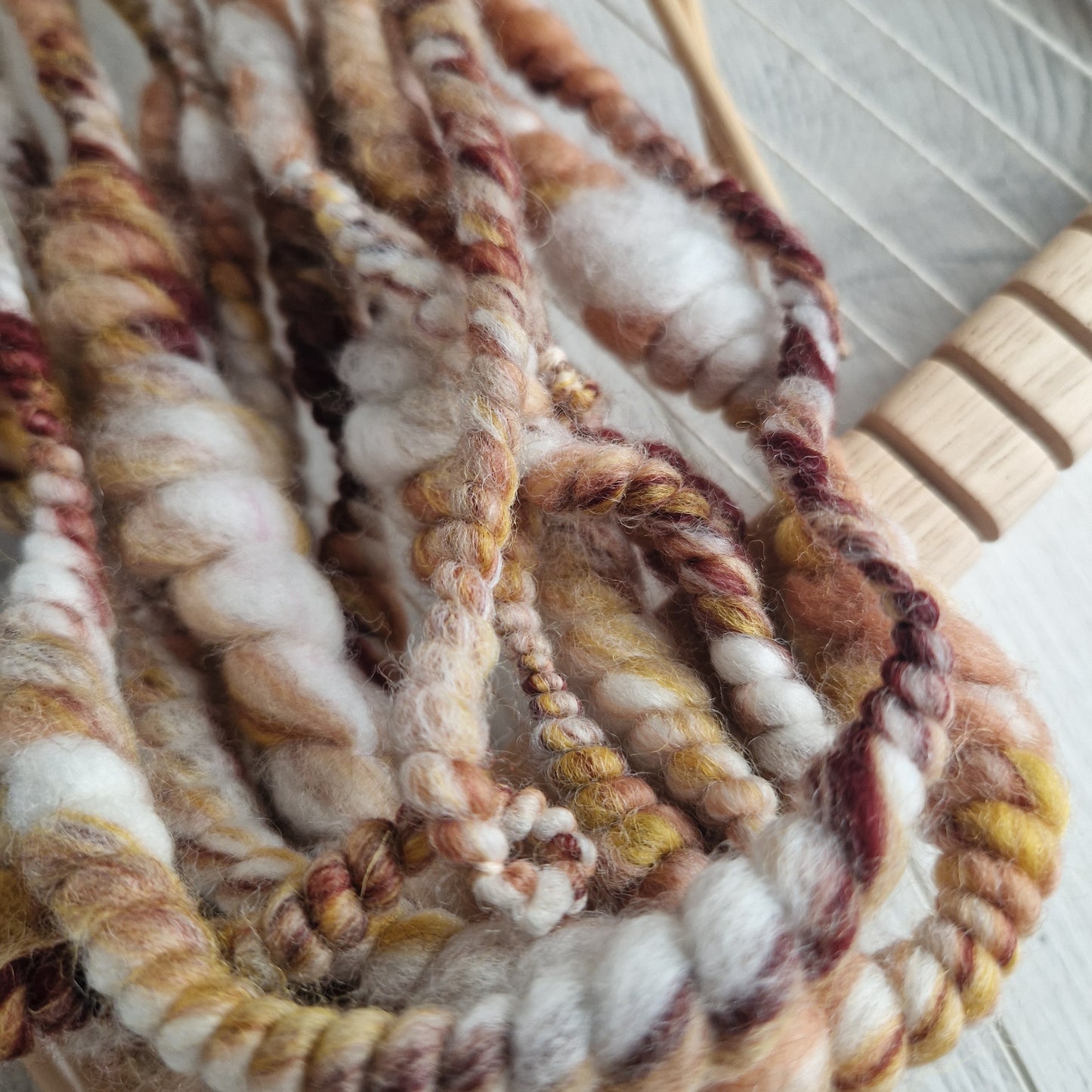 Brown / Yellow / Cream Handspun Bubble Yarn
