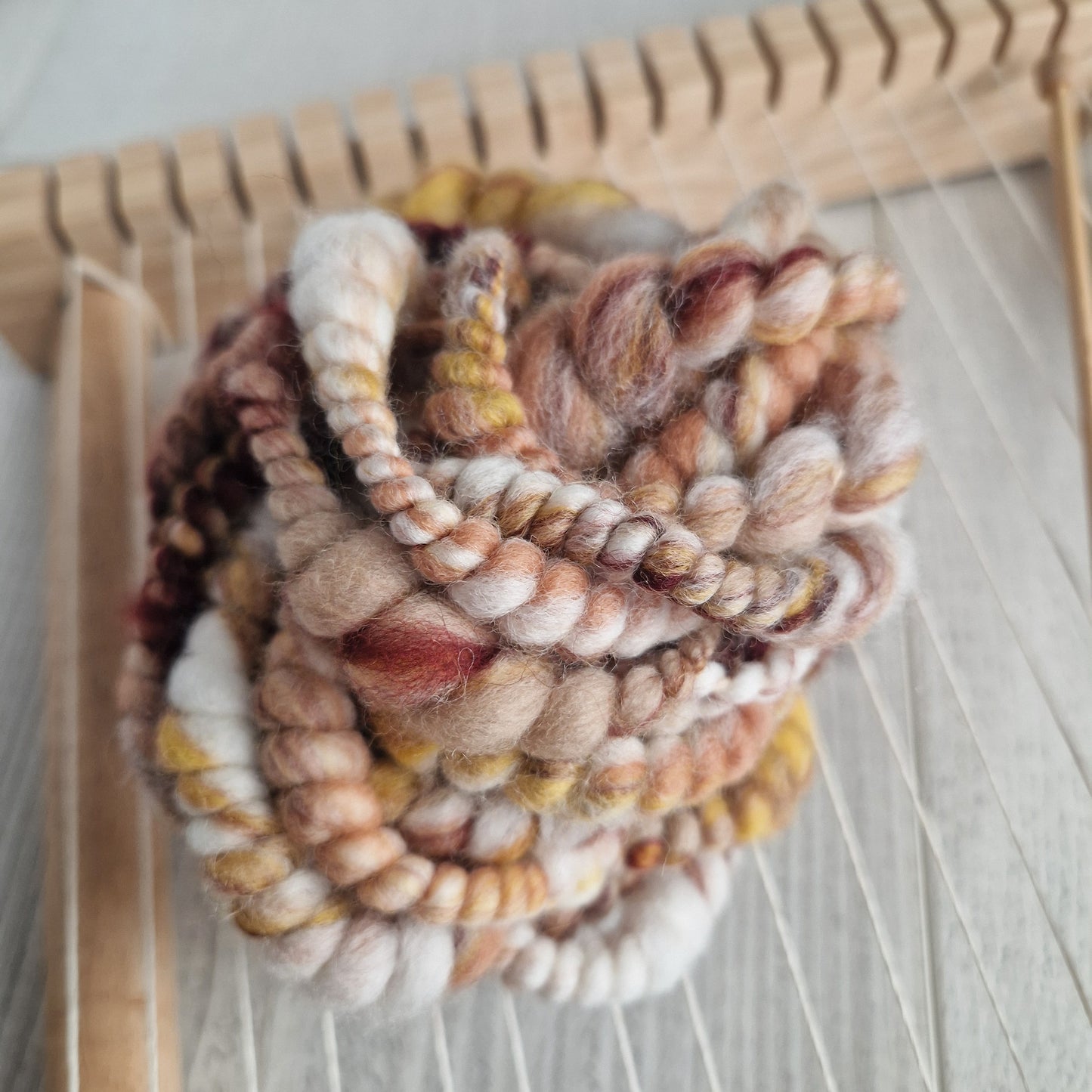 Brown / Yellow / Cream Handspun Bubble Yarn