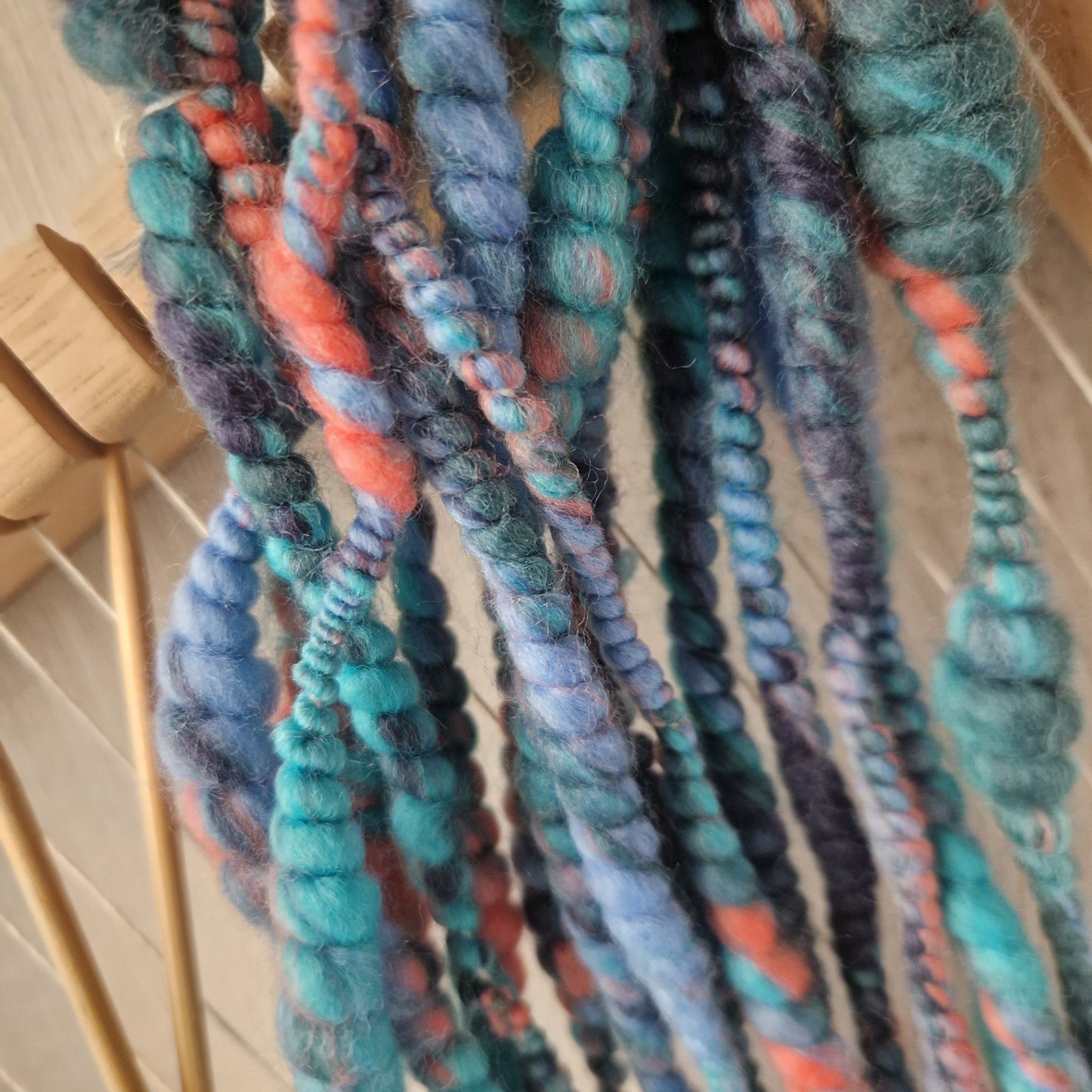 Coral Reef Handspun Bubble Art Yarn