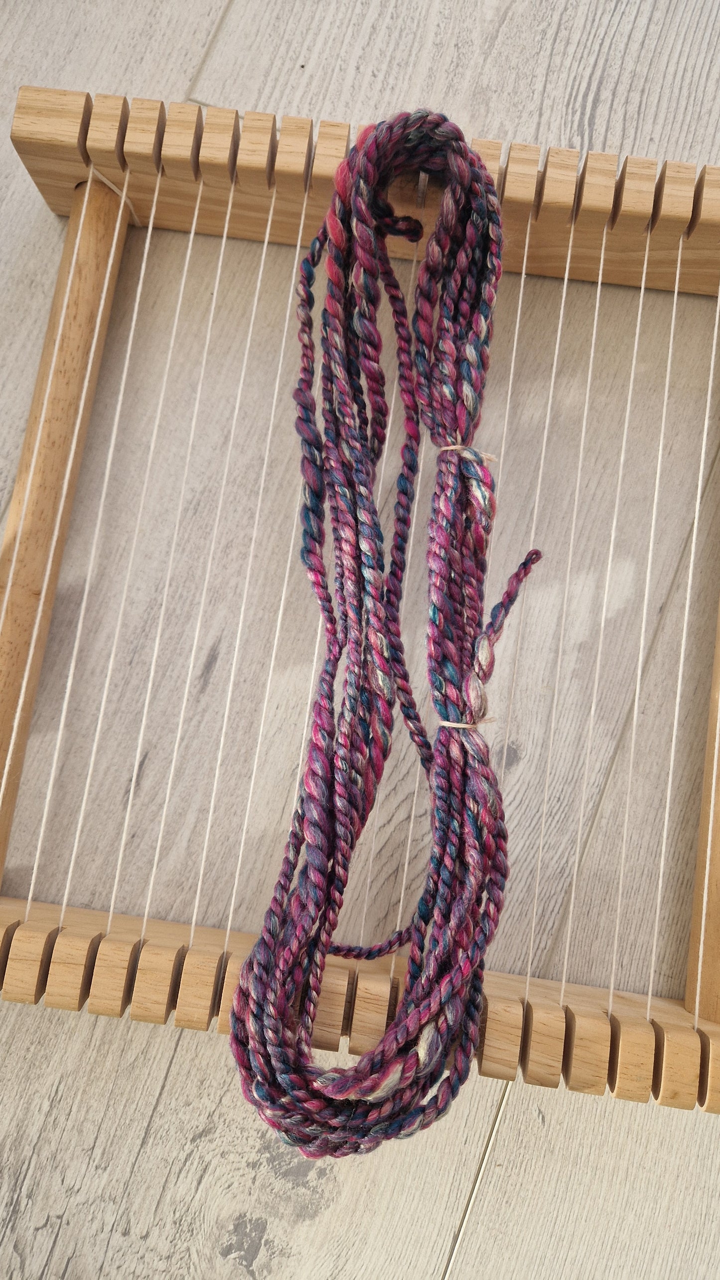 Purple/Blue/Cream 2 Ply Yarn (Merino & Bamboo)