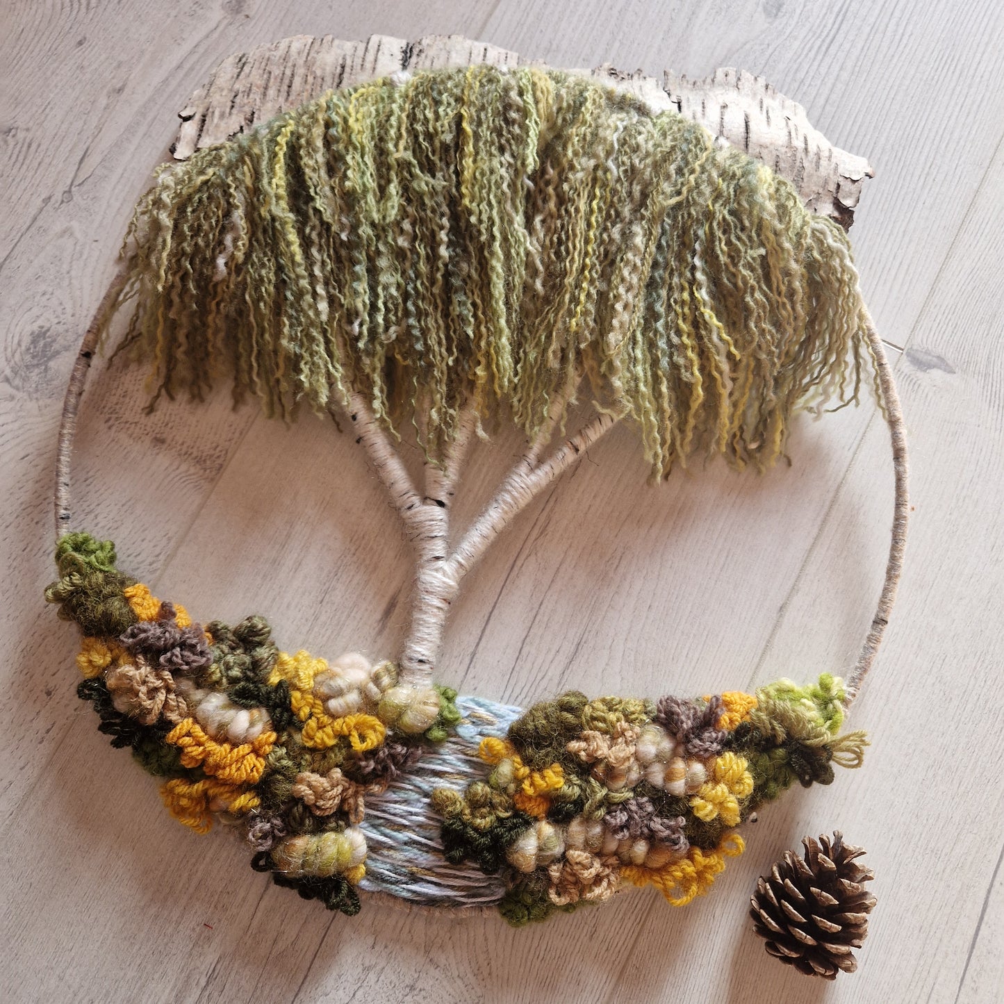 Large Silver Birch Woven Tree Hoop (35cm)