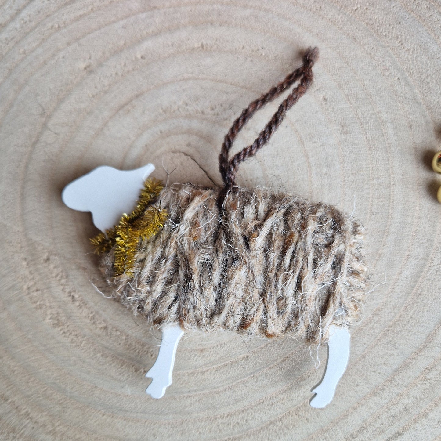 Christmas Herdwick Sheep Decoration with Tinsel Scarf