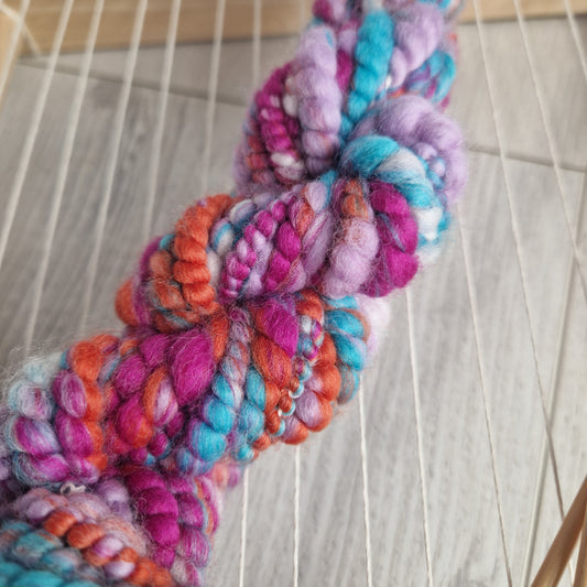 Blue / Pink / Orange / Purple / White Handspun Bubble Yarn