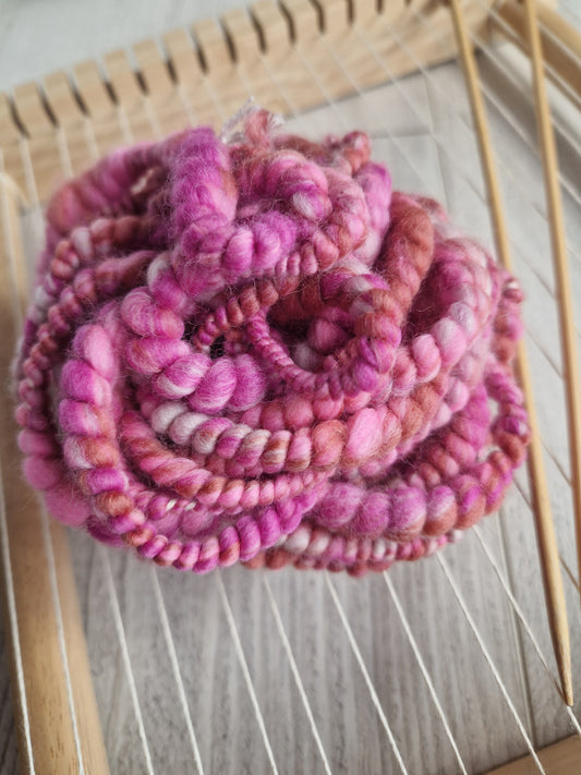 Pink Cardigan Bubble Spun Art Yarn
