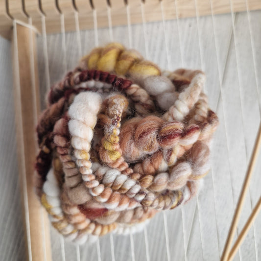 Brown / Yellow / Cream Handspun Bubble Yarn