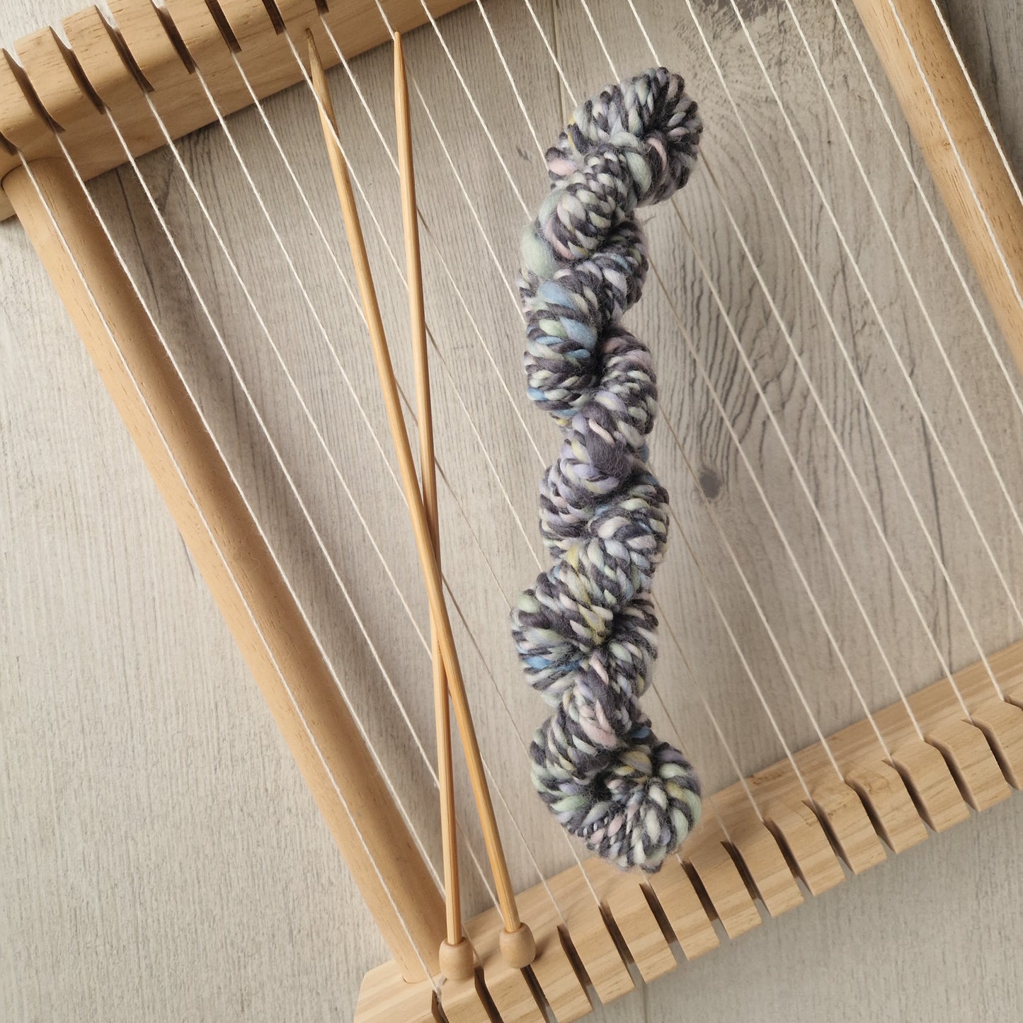 Pastel / Grey 2 Ply Handspun Yarn