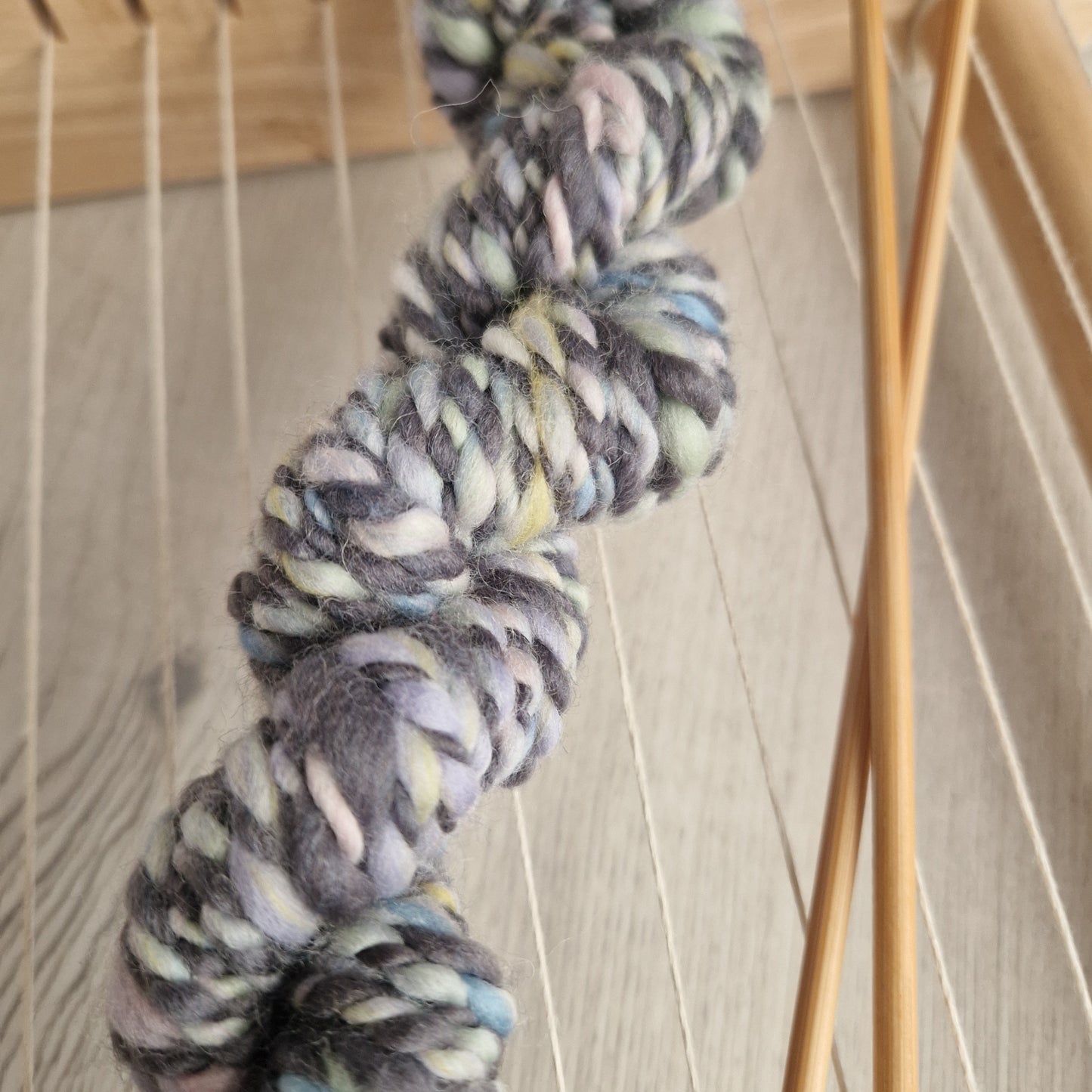 Pastel / Grey 2 Ply Handspun Yarn