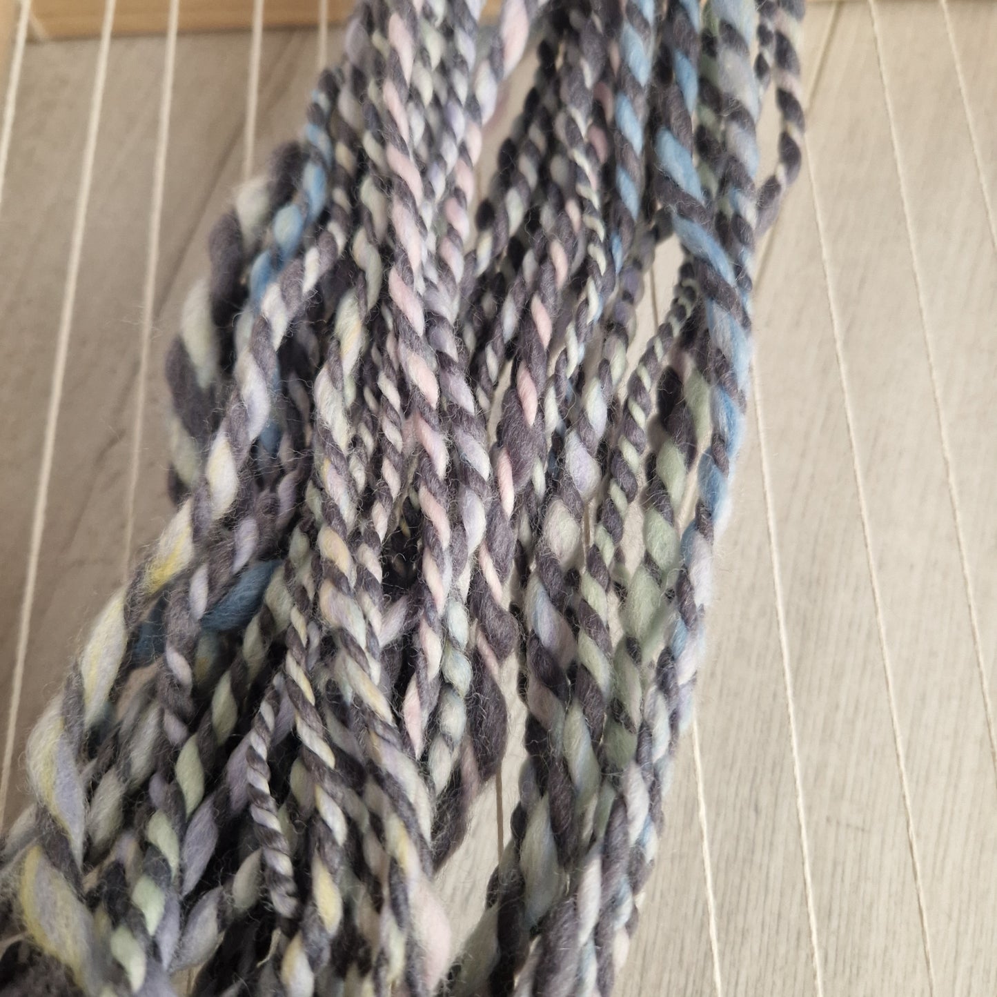 Pastel / Grey 2 Ply Handspun Yarn