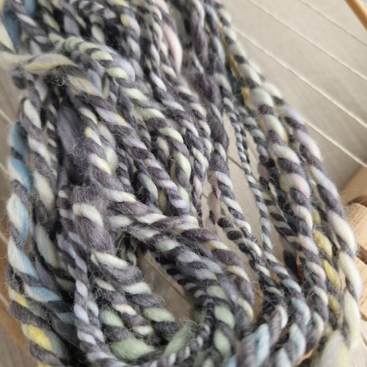 Pastel / Grey 2 Ply Handspun Yarn