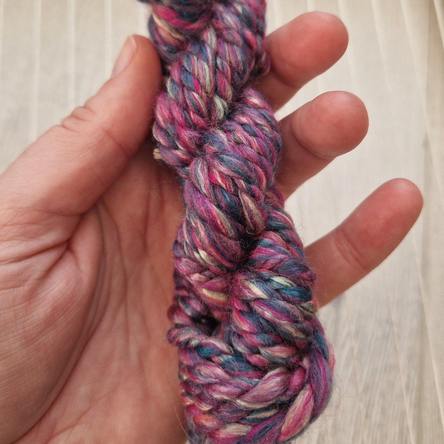 Purple/Blue/Cream 2 Ply Yarn (Merino & Bamboo)