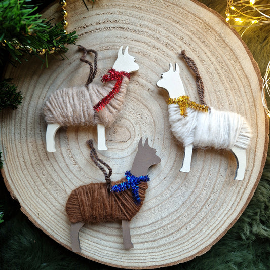 Christmas Alpaca Hanging Decoration