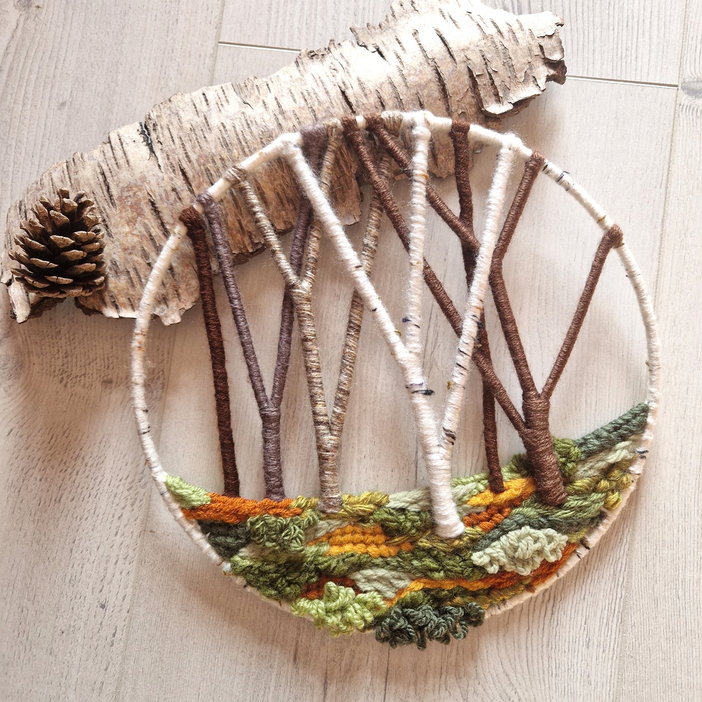 25cm Autumn Woodland Tree Fiber Art