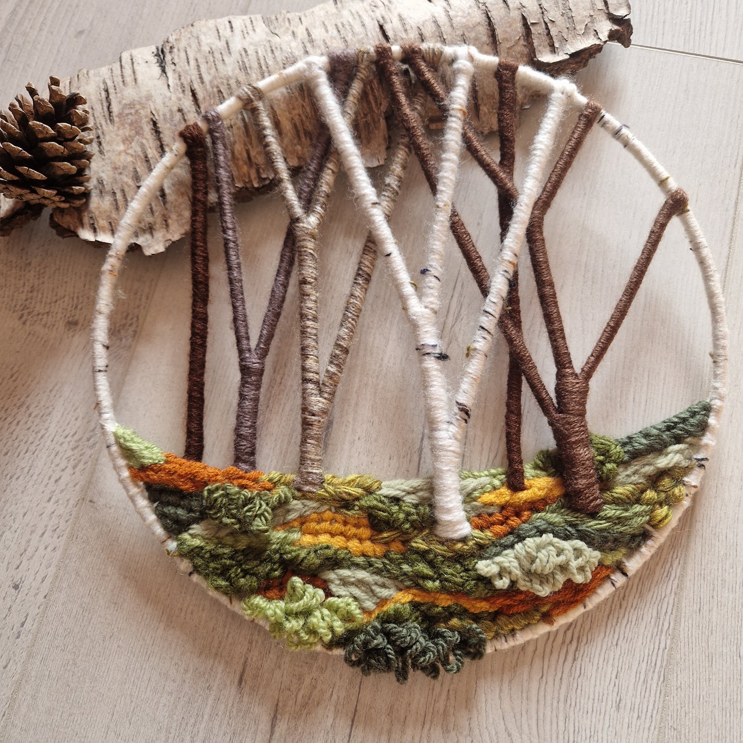 25cm Autumn Woodland Tree Fiber Art