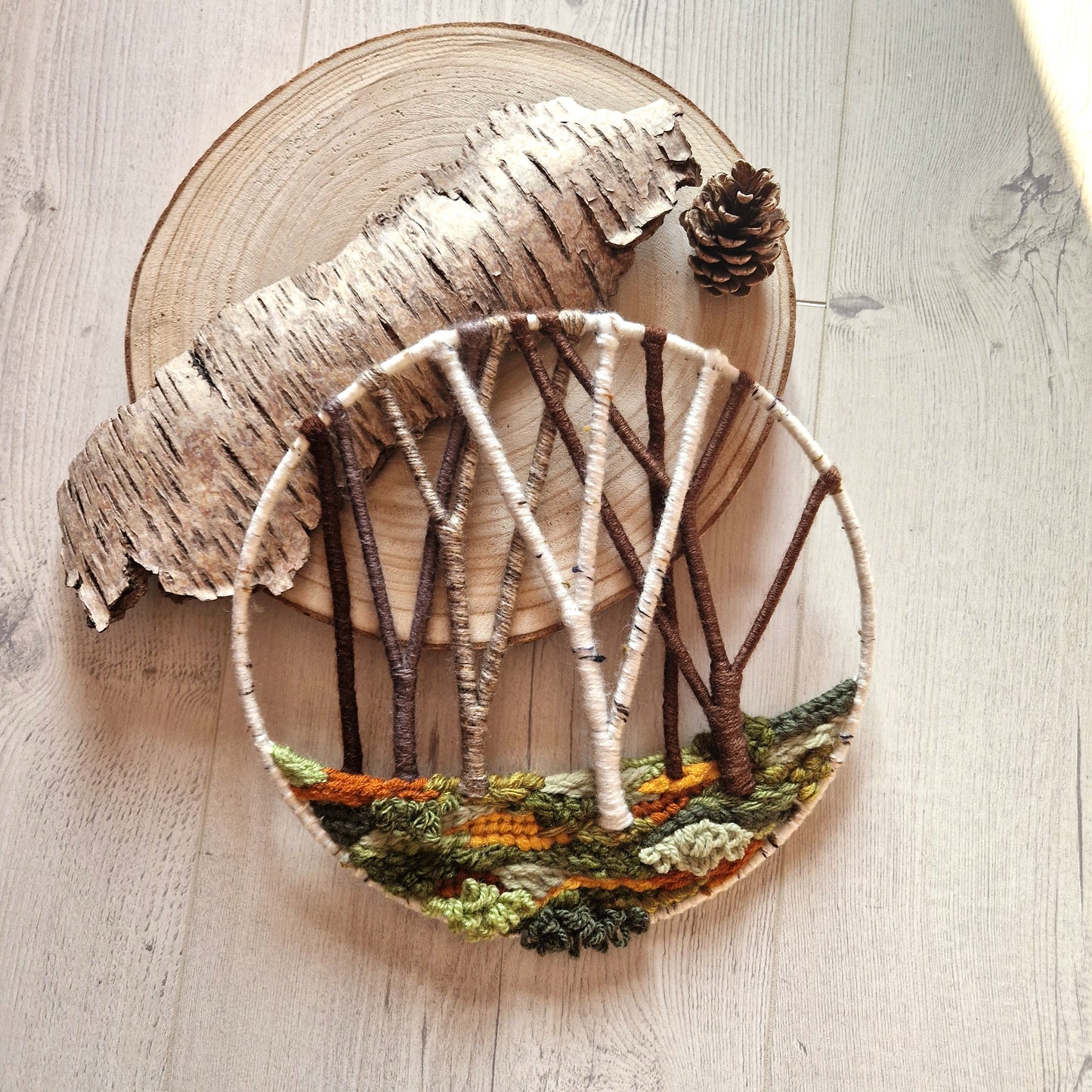 25cm Autumn Woodland Tree Fiber Art