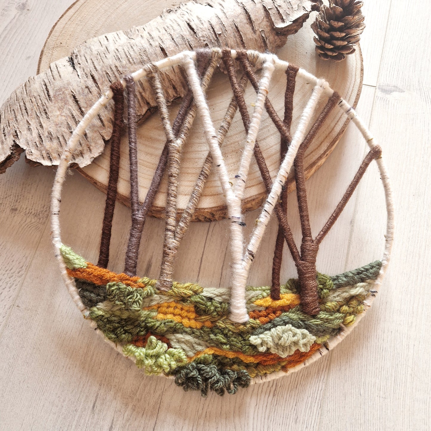 25cm Autumn Woodland Tree Fiber Art