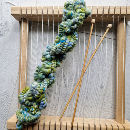 Summer Light Green and Blue Bubble Spun Yarn