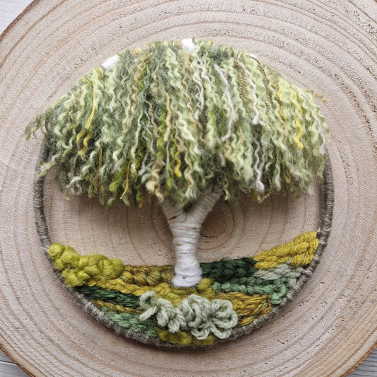 Miniature Silver Birch Woven Tree Hoop (Grey-green)