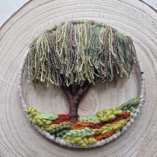 Small Weeping Willow Tapestry Woven Tree Hoop (Rust)